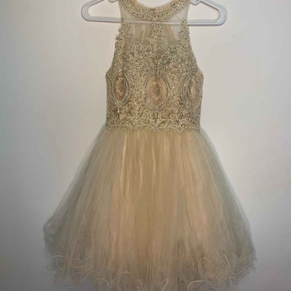 nox Anabel XS Champagne Prom Dress